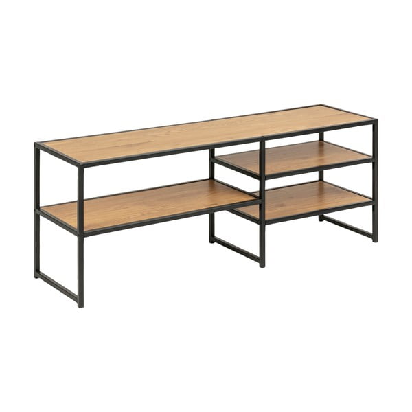 Črna TV omarica v hrastovem dekorju 120x46 cm Seaford – Actona-image-2