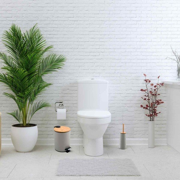 Sivorjav jeklen koš za smeti s pedalom 5 l Adonis – Spirella-image-1