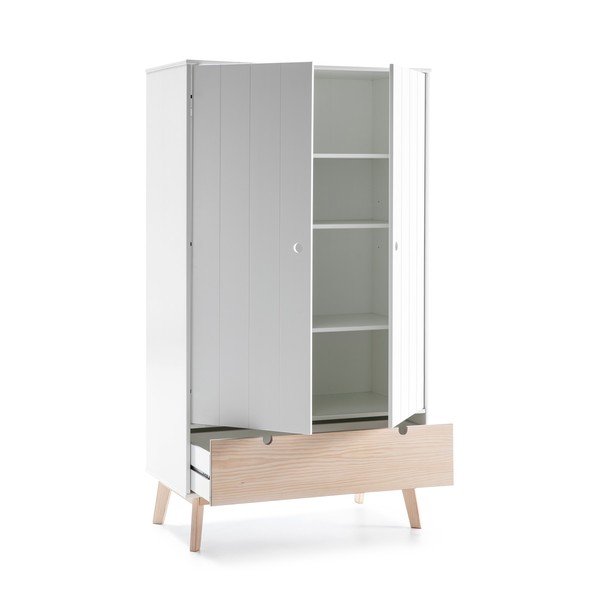 Bela otroška omara z nogami iz borovega lesa Marckeric Kiara-image-3