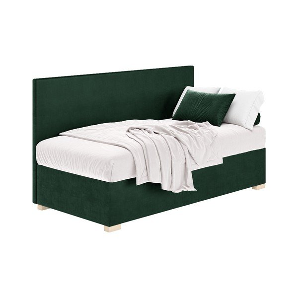 Temno zelena otroška postelja s prostorom za shranjevanje z vzmetnico 90x200 cm Cozi – Ghado-image-2