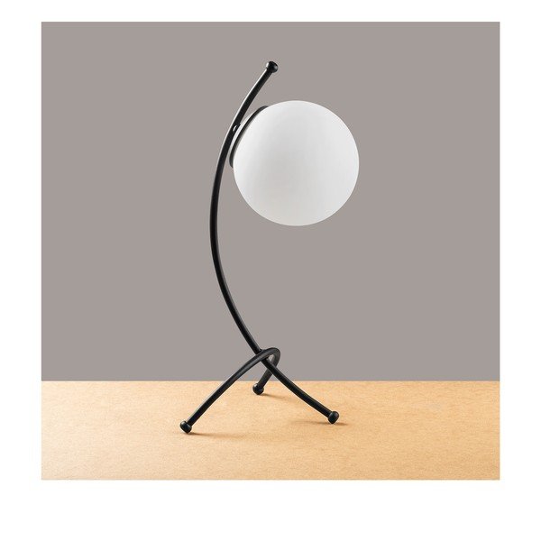 Črno-bela namizna svetilka s steklenim senčilom (višina 43 cm) Yay – Opviq lights-image-2