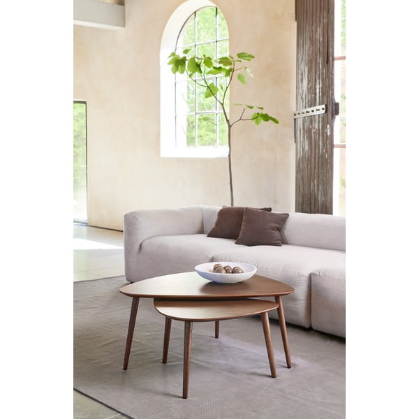 Rjave mizice v hrastovem dekorju v kompletu 2 ks 70x100 cm Adda – Unique Furniture-image-1