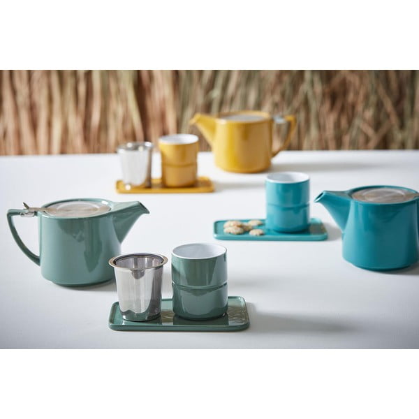 Temno zelen lončen čajnik 800 ml Design - Sema-image-1