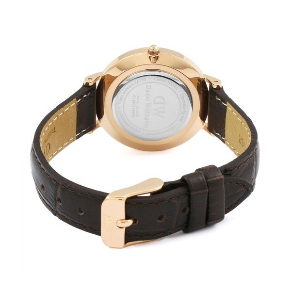 Ženska ura z usnjenim pasom in detajli v rožnato zlati barvi Daniel Wellington Petite York, ⌀ 32 mm-image-1