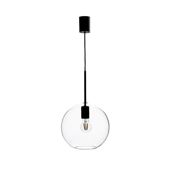 Črna viseča svetilka s steklenim senčnikom 25x25 cm Patera - Markslöjd