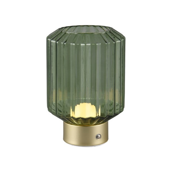 Zelena/zlata LED zatemnitvena namizna svetilka s steklenim senčnikom (višina 19,5 cm) Lord – Trio