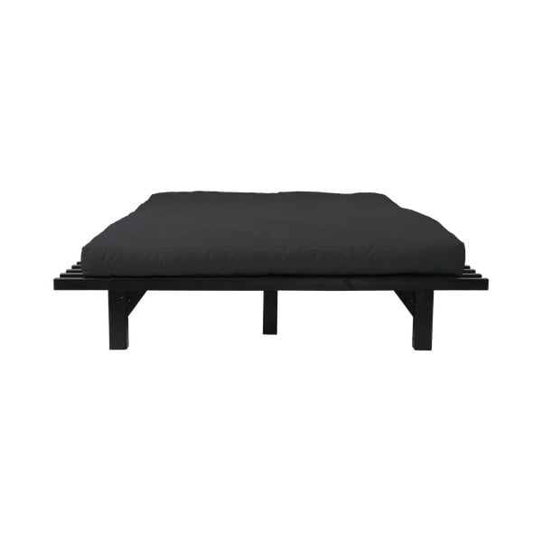 Dvoulůžková postel z borovicového dřeva s matrací Karup Design Blues Comfort Mat Black/Black, 180 x 200 cm