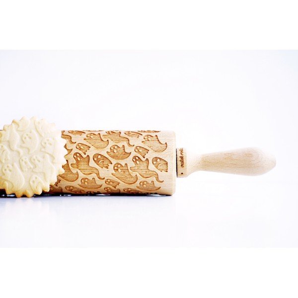 Leseni reliefni valjček za testo Valek Ghosts-image-2