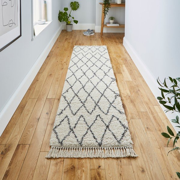 Kremno bel tekač 60x230 cm Boho – Think Rugs-image-1