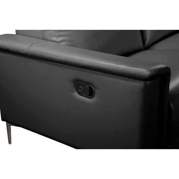 Črna kotna sedežna garnitura iz umetnega usnja (desni kot) Lund – Støraa-image-4