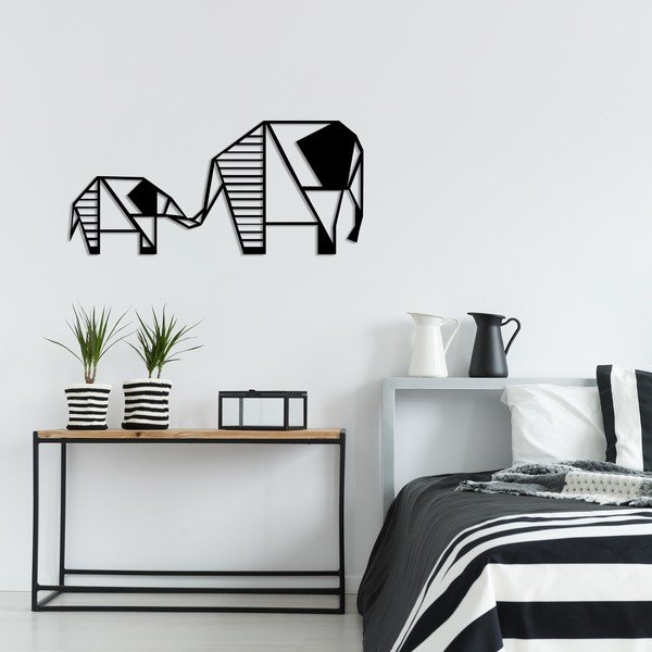 Črna stenska dekoracija Wallity Elephant-image-1