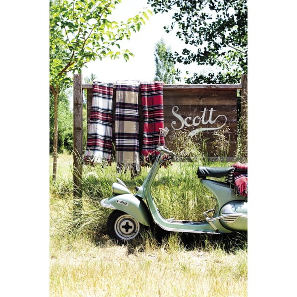 Pletenina s karo vzorcem Euromant Scott Beige, 140 x 160 cm-image-2