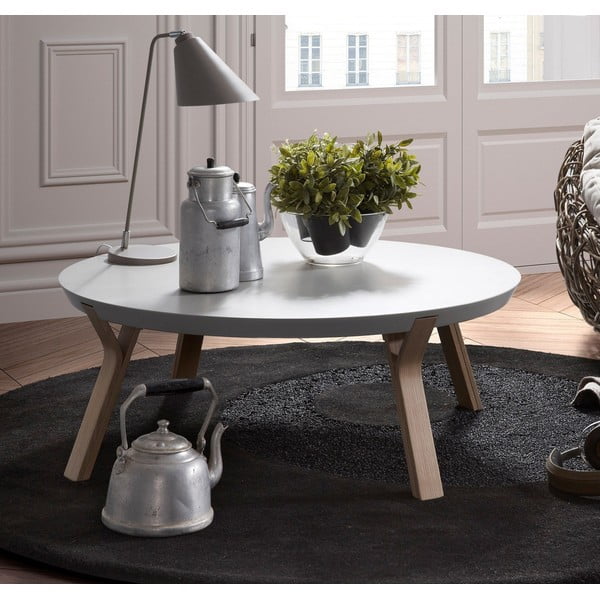 Bela kavna mizica Kave Home Solid, Ø 90 cm-image-1