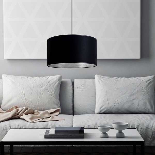 Črna viseča svetilka z detajli v srebrni barvi Sotto Luce Mika, ⌀ 36 cm-image-2