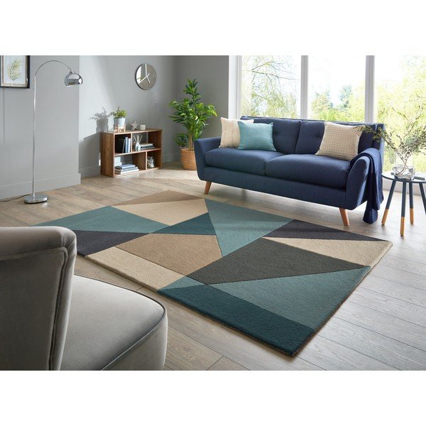 Modro-bež volnena preproga 230x160 cm Arlo Harper - Flair Rugs-image-1