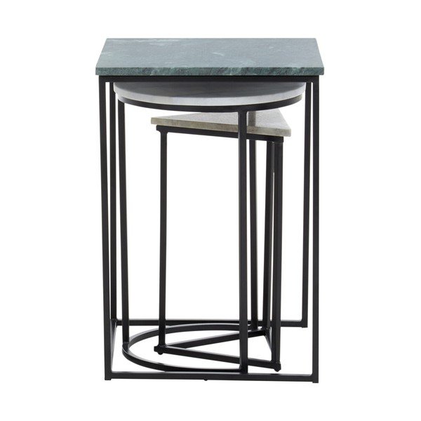 Stranske mizice v kompletu 3 ks z marmorno mizno ploščo 40x40 cm Mandoli – Premier Housewares