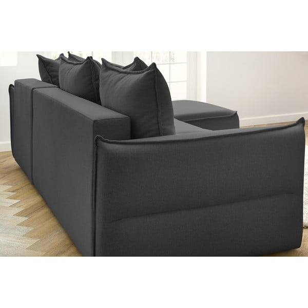 Temno siva raztegljiva kotna sedežna garnitura (z desnim kotom) Leon – Bobochic Paris-image-1