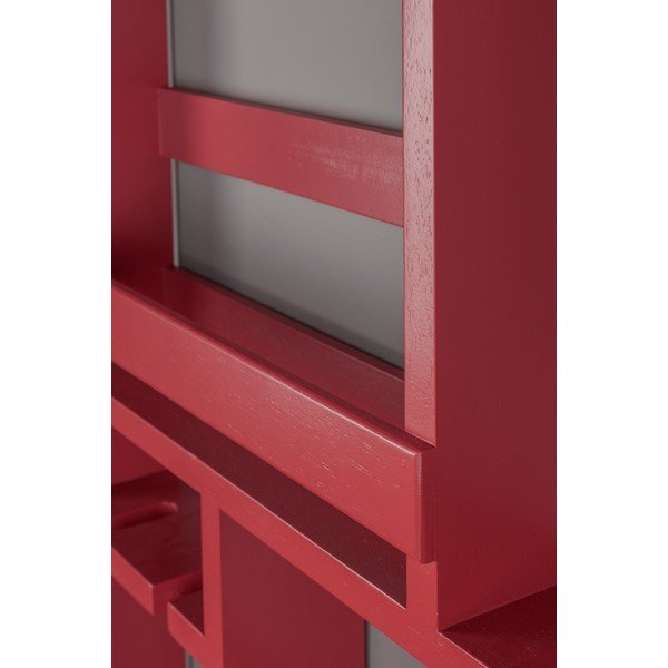 Rdeče stensko držalo za vino iz masivnega kavčukovca za 12 steklenic 80x120x10 cm Myron – Dutchbone-image-4