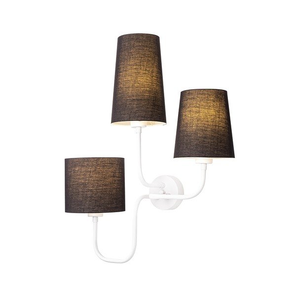 Bela kovinska stenska svetilka s črnimi odtenki Opviq lights Eleni-image-1