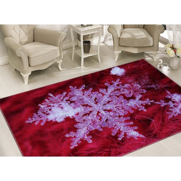 Preproga Vitaus Božično obdobje Rdeča ledena snežinka, 50 x 80 cm-image-1