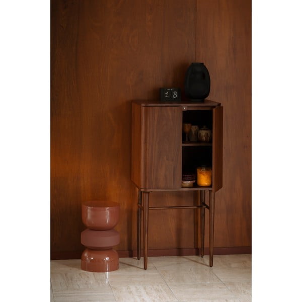 Rjava omarica v orehovem dekorju z drsnimi vrati 62x125x45 cm Morrison – Dutchbone-image-1