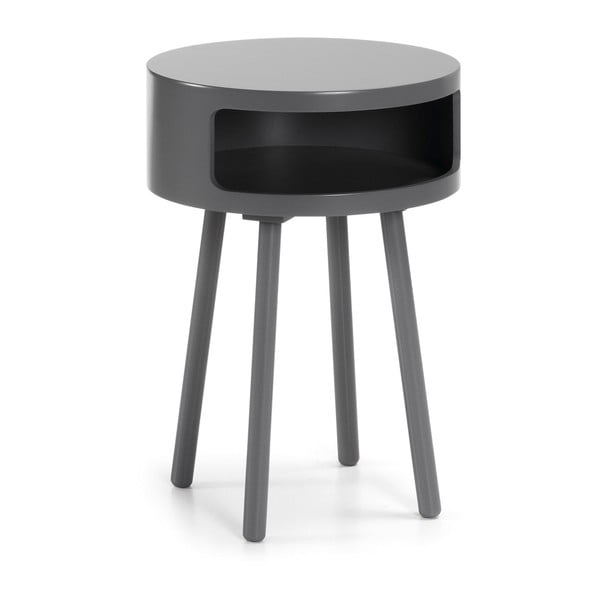 Siva dodatna mizica s prostorom za shranjevanje Kave Home Bruk