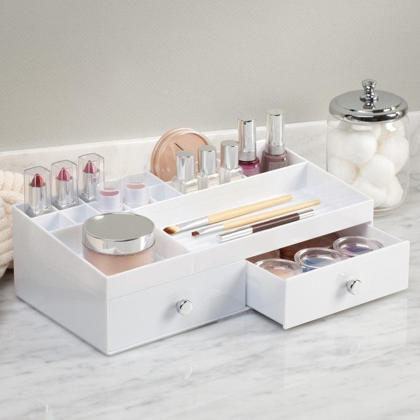 Beli organizator z 2 predaloma InterDesign Cosmetic-image-1