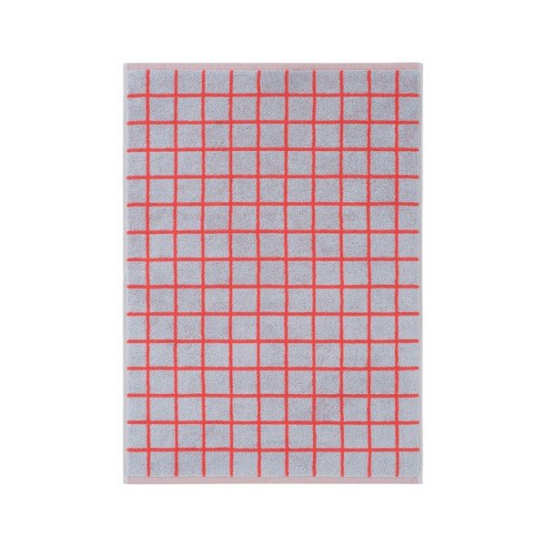 Rdeča/svetlo modra bombažna brisača 50x70 cm Grid – Jotex-image-2