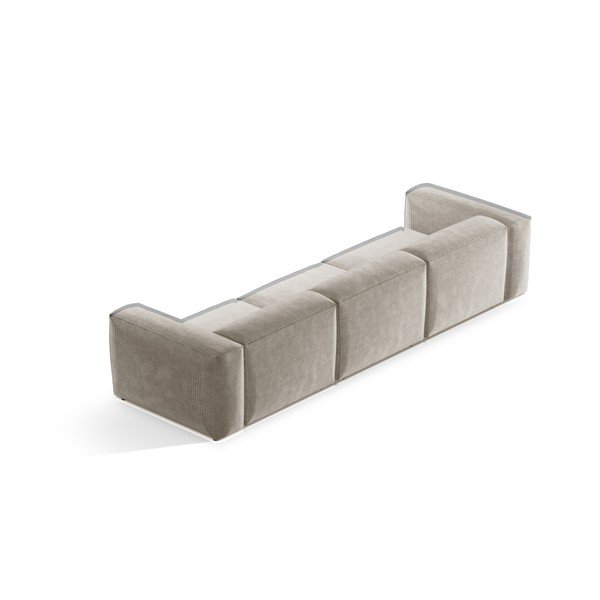 Bež sedežna garnitura iz rebrastega žameta 364 cm Bergamo – Cosmopolitan Design-image-4