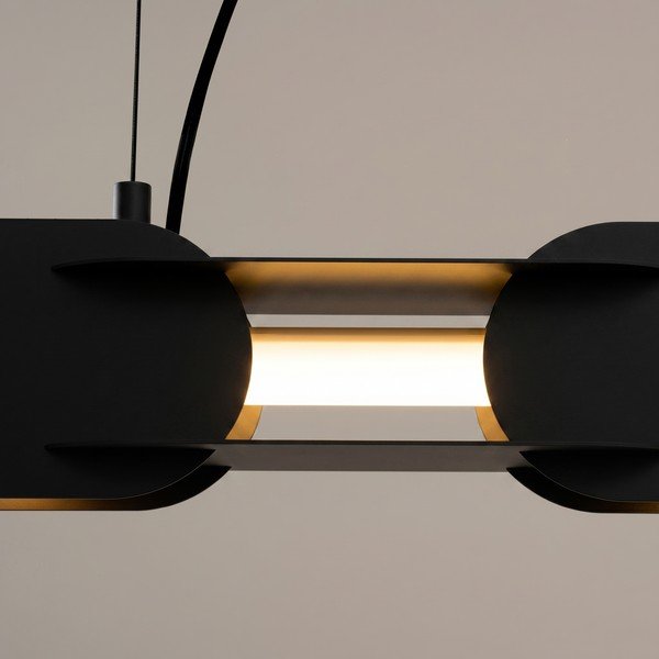 Črna kovinska LED viseča svetilka CHAIN – Thoro-image-2