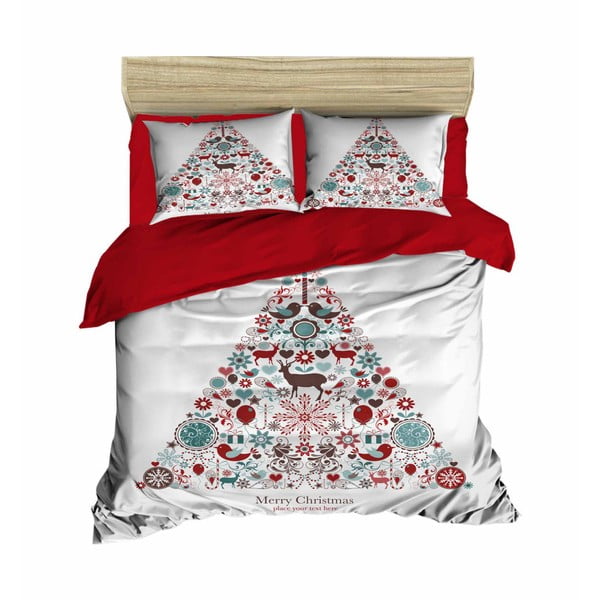 Božična posteljnina za zakonsko posteljo z rjuho Marcel, 200 x 220 cm