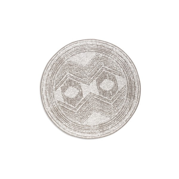 Rjava/kremno bela okrogla zunanja preproga ø 200 cm Gemini – Elle Decoration