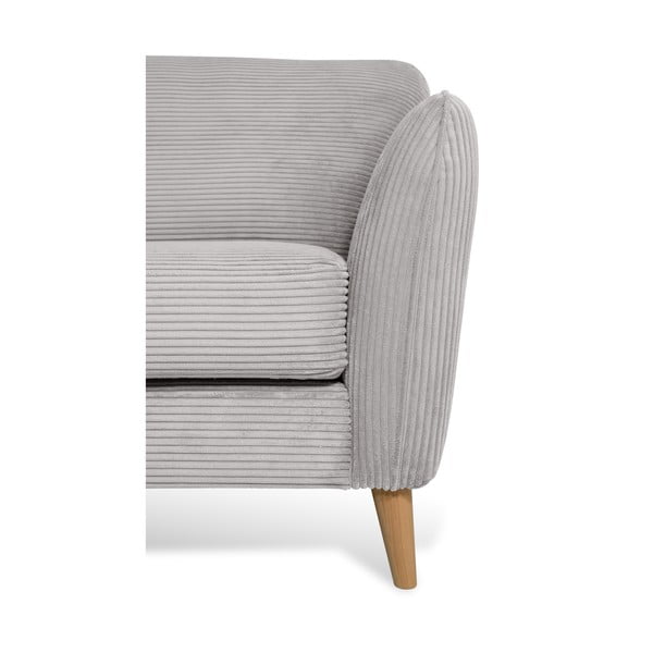 Svetlo siva kotna sedežna garnitura iz rebrastega žameta (levi kot) Paris – Scandic-image-4