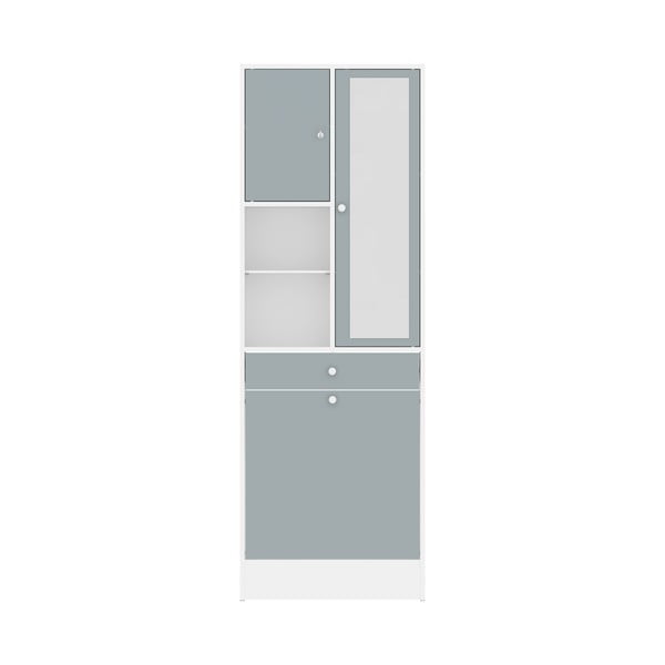 Bela/siva kopalniška omarica 63x181 cm Combi – TemaHome