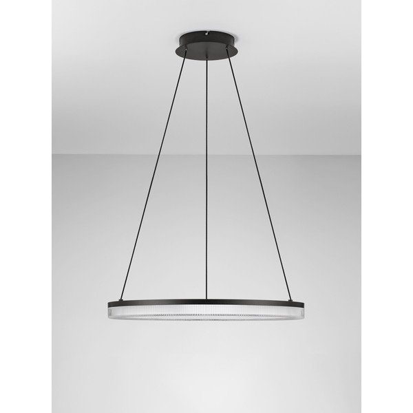 Mat črna aluminijasta LED zatemnitvena viseča svetilka s senčilom iz akrilnega stekla ø 60 cm Lonela – Nova Luce-image-3