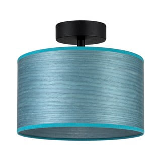 Modra stropna svetilka iz naravnega furnirja Bulb Attack Ocho S, ⌀ 25 cm