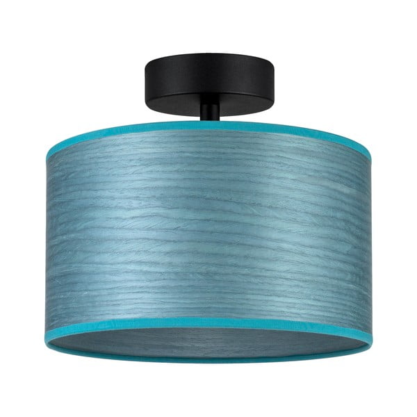 Modra stropna svetilka iz naravnega furnirja Sotto Luce Ocho S, ⌀ 25 cm