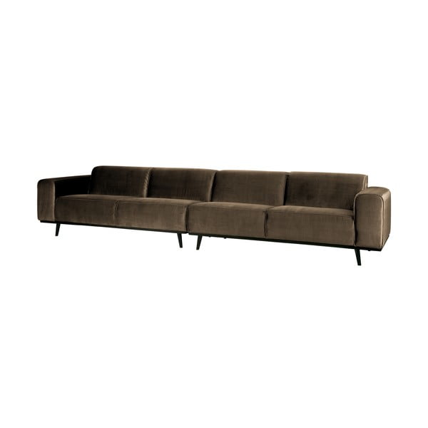 Rjava žametna zofa BePureHome Statement, 372 cm-image-1