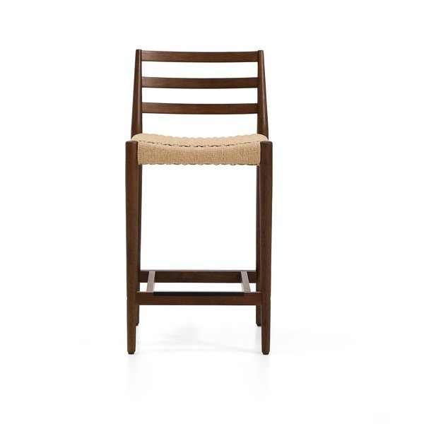 Barski stol iz masivnega hrasta v rjavi in naravni barvi (višina sedeža 65 cm) Analy – Kave Home-image-2