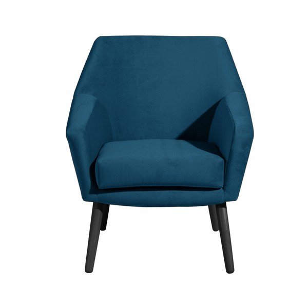 Moder žametni fotelj s črnimi nogami Max Winzer Alegro-image-2