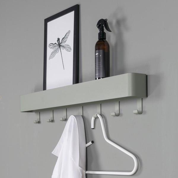 Prašno zelen kovinski stenski obešalnik s polico 72 cm Dax Play – Spinder Design-image-4