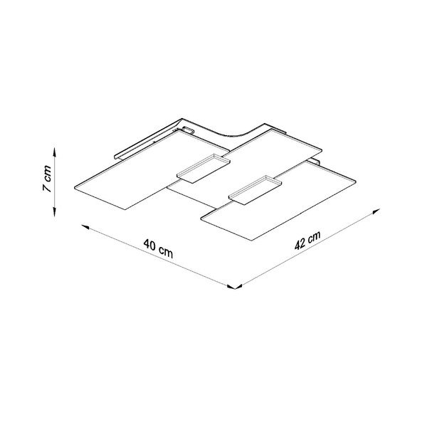 Bela stropna svetilka s steklenim senčnikom 42x40 cm Veronica – Sollux-image-3