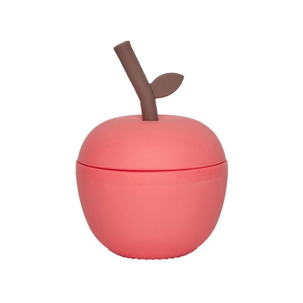 Rdeča silikonska otroška skodelica Apple – OYOY Mini