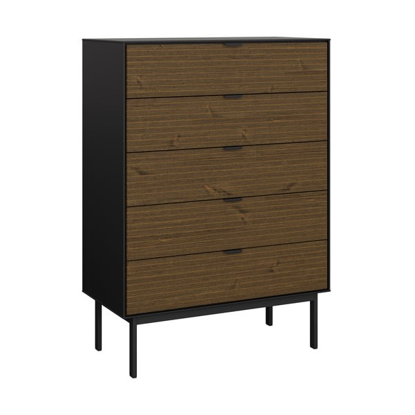 Črna visoka komoda v borovem dekorju 80x111 cm Soma - Tvilum-image-2
