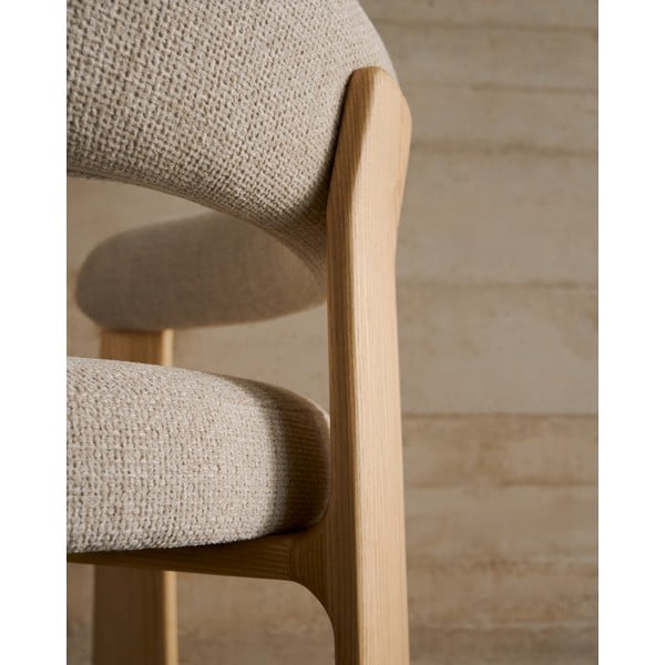 Bež/v naravni barvi jedilni stol z nasloni za roke iz masivnega jesena Granite – Kave Home-image-2