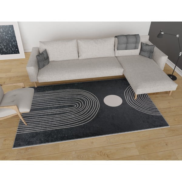 Antracitno siva pralna preproga 160x230 cm – Vitaus-image-1