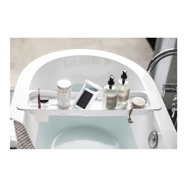 Bela nastavljiva polica za kopalno kad YAMAZAKI Tower-image-1