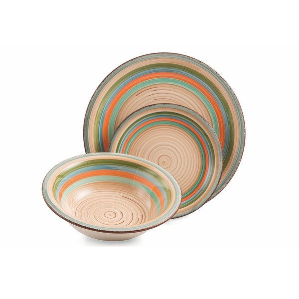 18-delni komplet barvnih lončenih posod Villa d'Este Mykonos Sombrerors-image-3