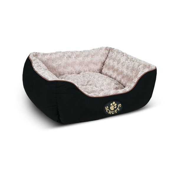Črna plišasta postelja za pse 40x50 cm Scruffs Wilton – Plaček Pet Products