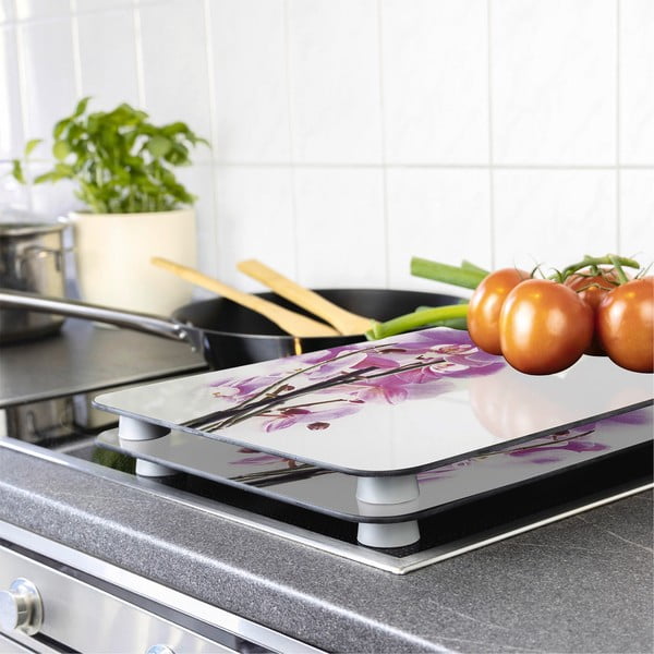 Komplet 2 steklenih zaščitnih plošč za štedilnik Wenko Orchid, 52 x 30 cm-image-1